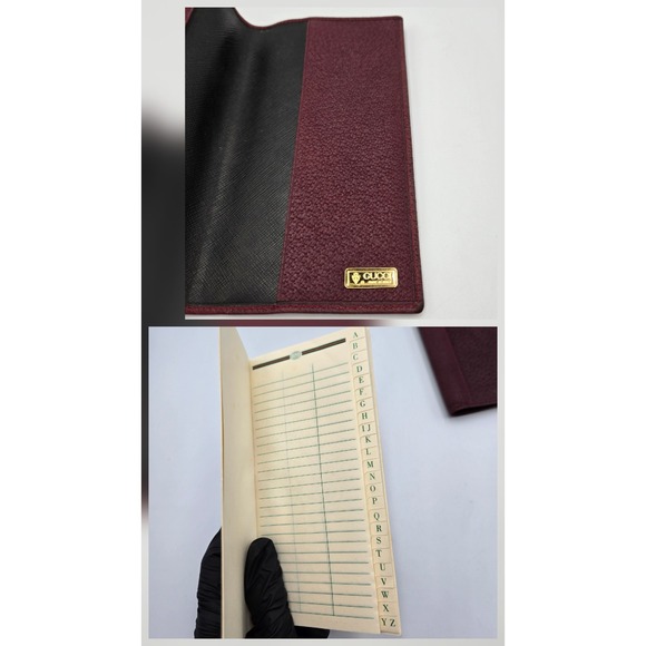 Gucci Burgundy Pebbled Leather Passport Holder & Address Book - Picture 4 of 7